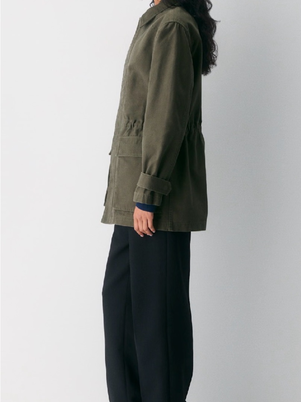Aritzia Olive Green Utility Jacket with Front Flap Pockets - Picture 2 of 7
